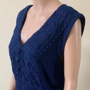 Rabbit rabbit rabbit design dress blue v -neck XL